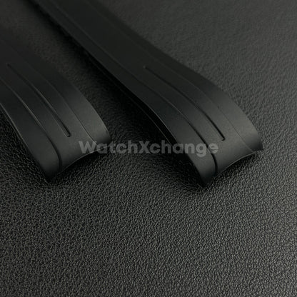 Black 20mm Replacement Submariner GMT Silicone Rubber Watch Strap Band For Rolex