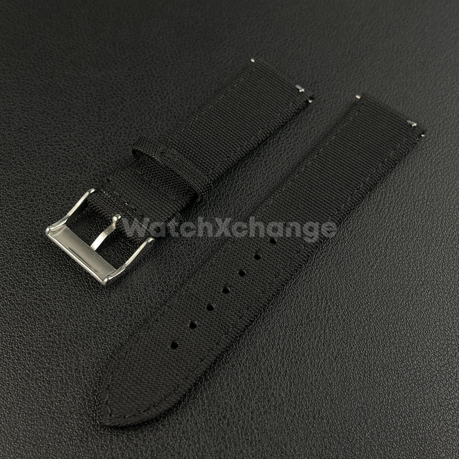 Black Watch Strap Band Nylon Canvas Sailcloth Quick Release 20mm 22mm 24mm