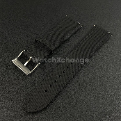 Black Watch Strap Band Nylon Canvas Sailcloth Quick Release 20mm 22mm 24mm