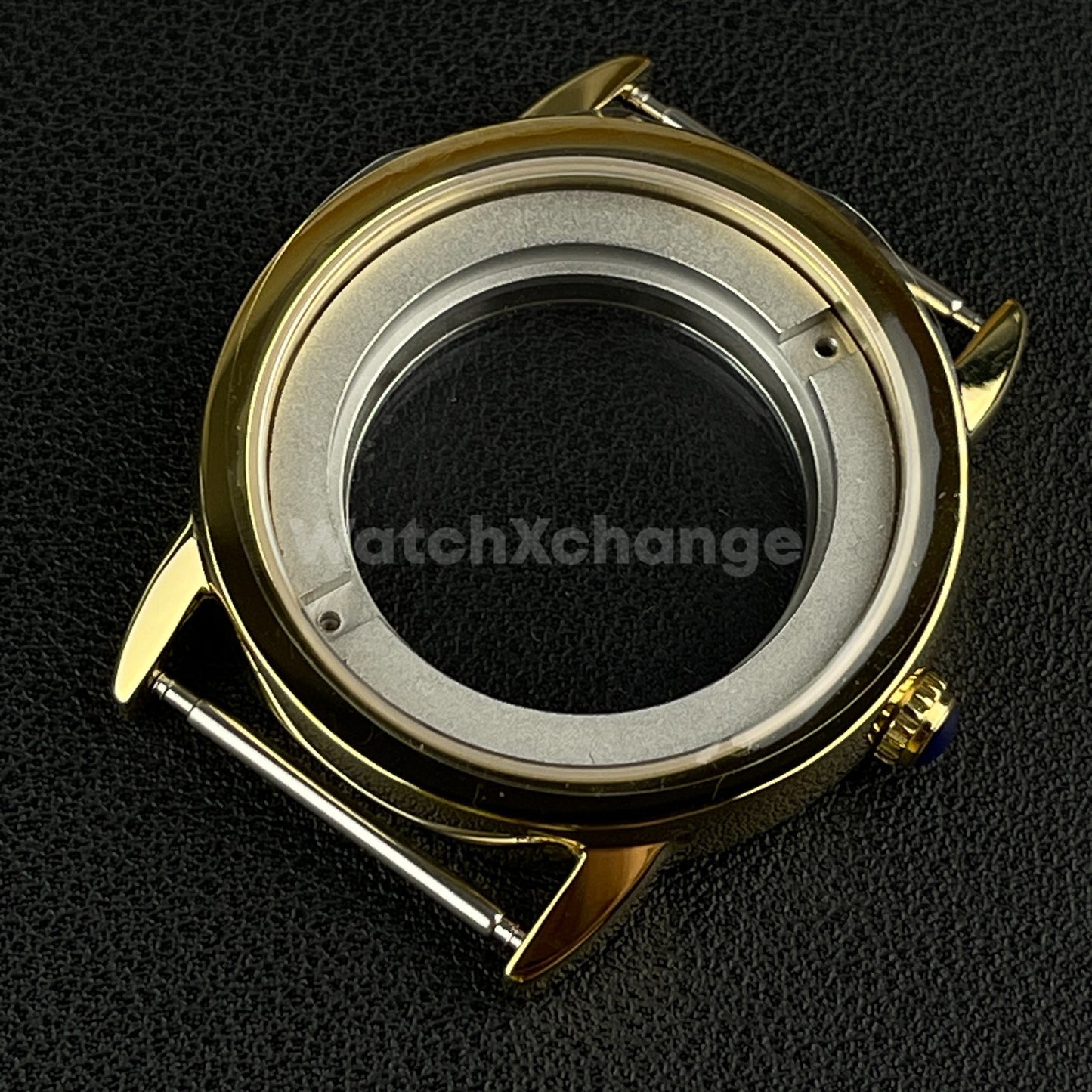 Gold Sapphire Crystal 42mm Steel Watch Case For ETA 2824 PT5000 Movement
