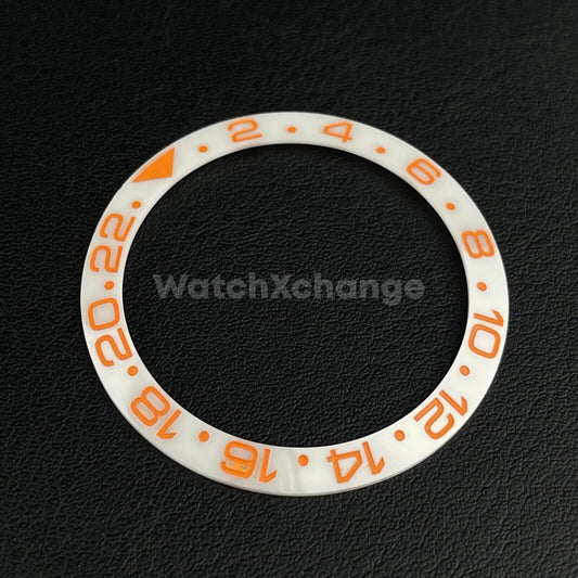 Orange White 38mm Ceramic Bezel Insert For Rolex Seiko SKX007 SKX009 SRPD Sloped