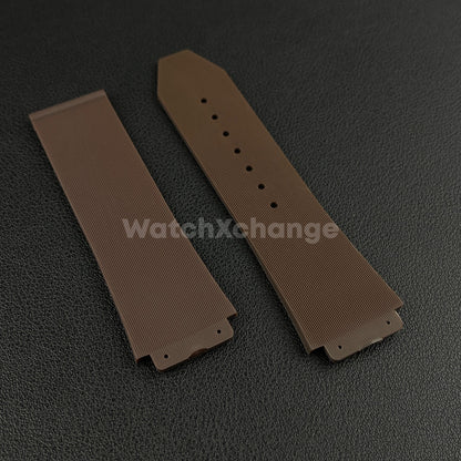 Brown Rubber Silicone Watch Strap Waterproof Band 26*19mm Fit HUBLOT BIG BANG