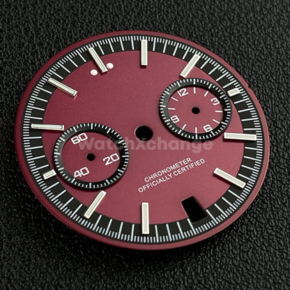 Burgundy Purple 31.5mm Modified Watch Dial Accessory for VK64 Quartz Movement
