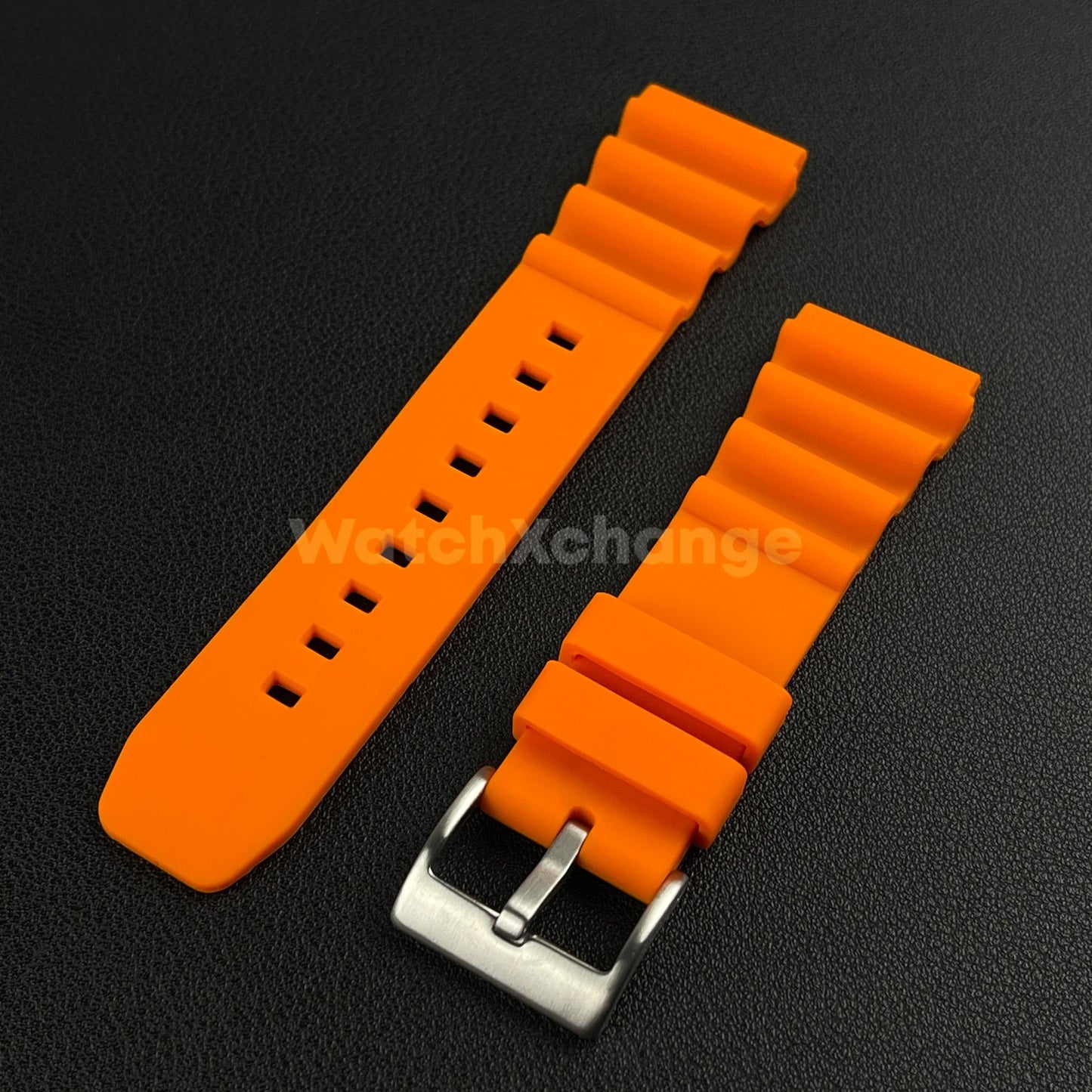 Orange Rubber Watch Strap Band For Rolex Seiko SKX007 Citizen Universal 20/22mm