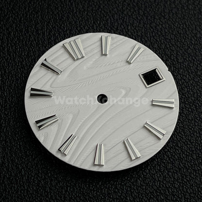 28.5mm White Wood Texture Watch Dial Face for Seiko NH35 NH36 Movement