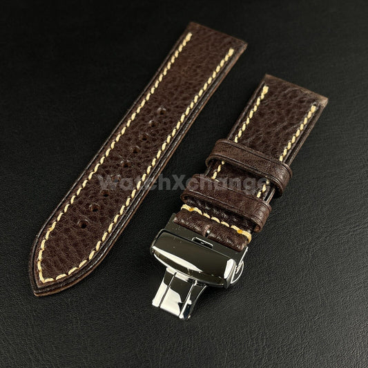 Mens Genuine Brown Leather Watch Strap Band for PANERAI FOSSIL 20mm, 22mm, 24mm