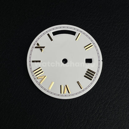28.5mm White Gold Watch Dial Replacement for Seagull ST16 Movement Roman Numeral