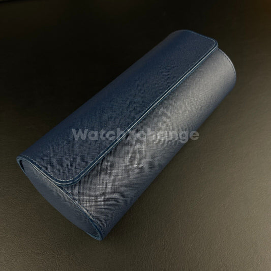 Blue Luxury Watch Storage Case Portable Travel Leather Watch Handmade Case