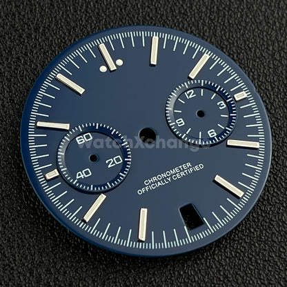 Blue 31.5mm Modified Watch Dial Accessory for VK64 Quartz Movement