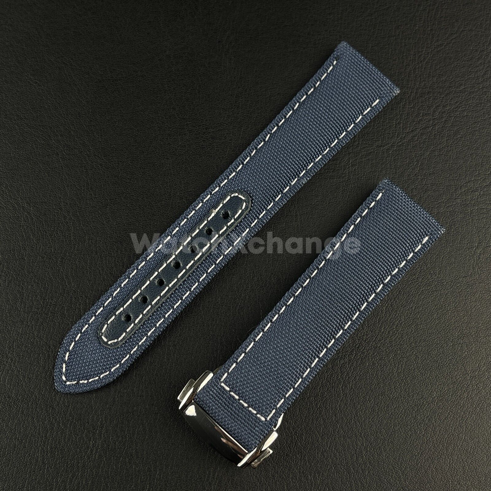 Blue Breathable Nylon Canvas Watch Band Strap Sport for Omega Seamaster 20mm