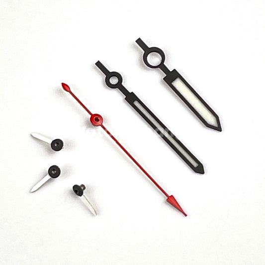 Black Red & White Watch Hands 6 Watch Hands for Japan VK63 Movement