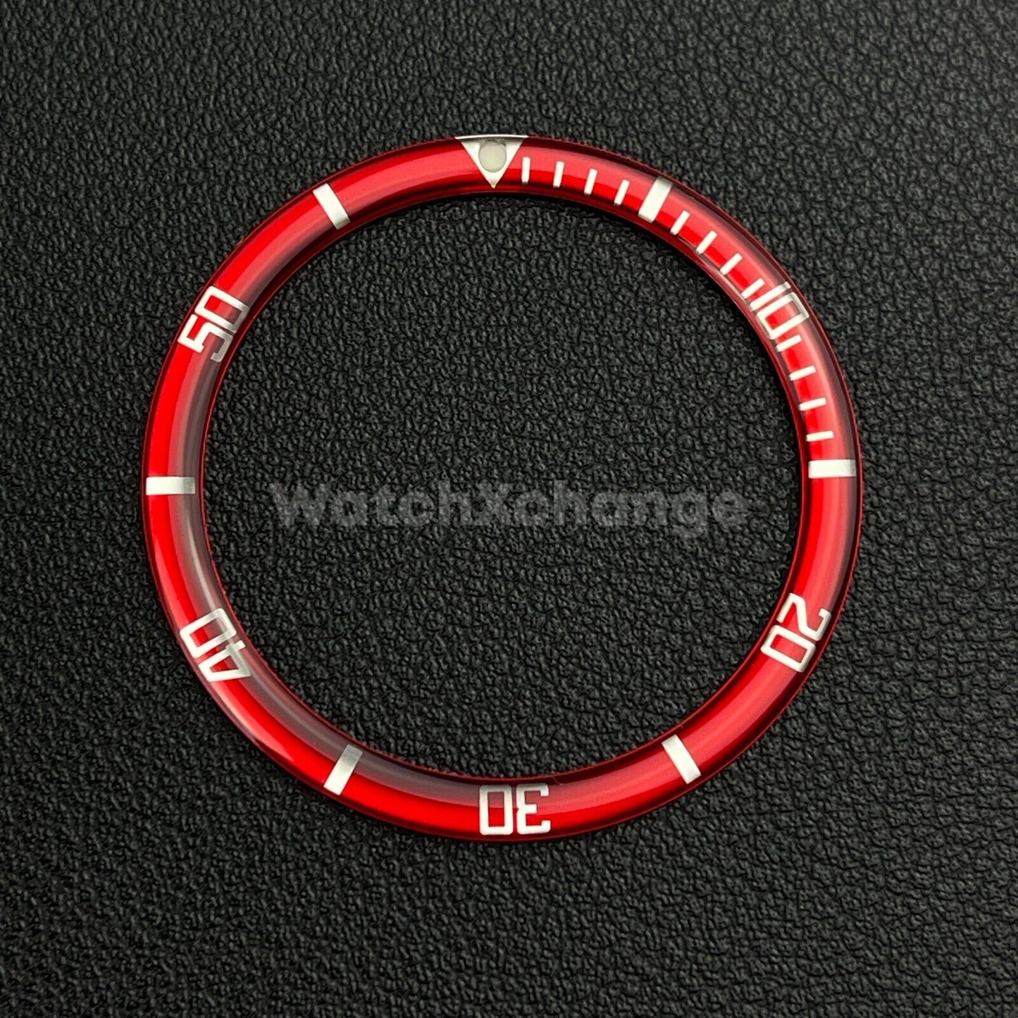 Red & Silver 38mm Flat Resin Bezel Insert For Divers Watch Seiko Mod SKX SRPD