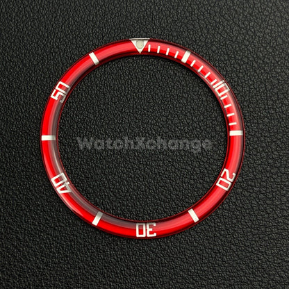 Red & Silver 38mm Flat Resin Bezel Insert For Divers Watch Seiko Mod SKX SRPD