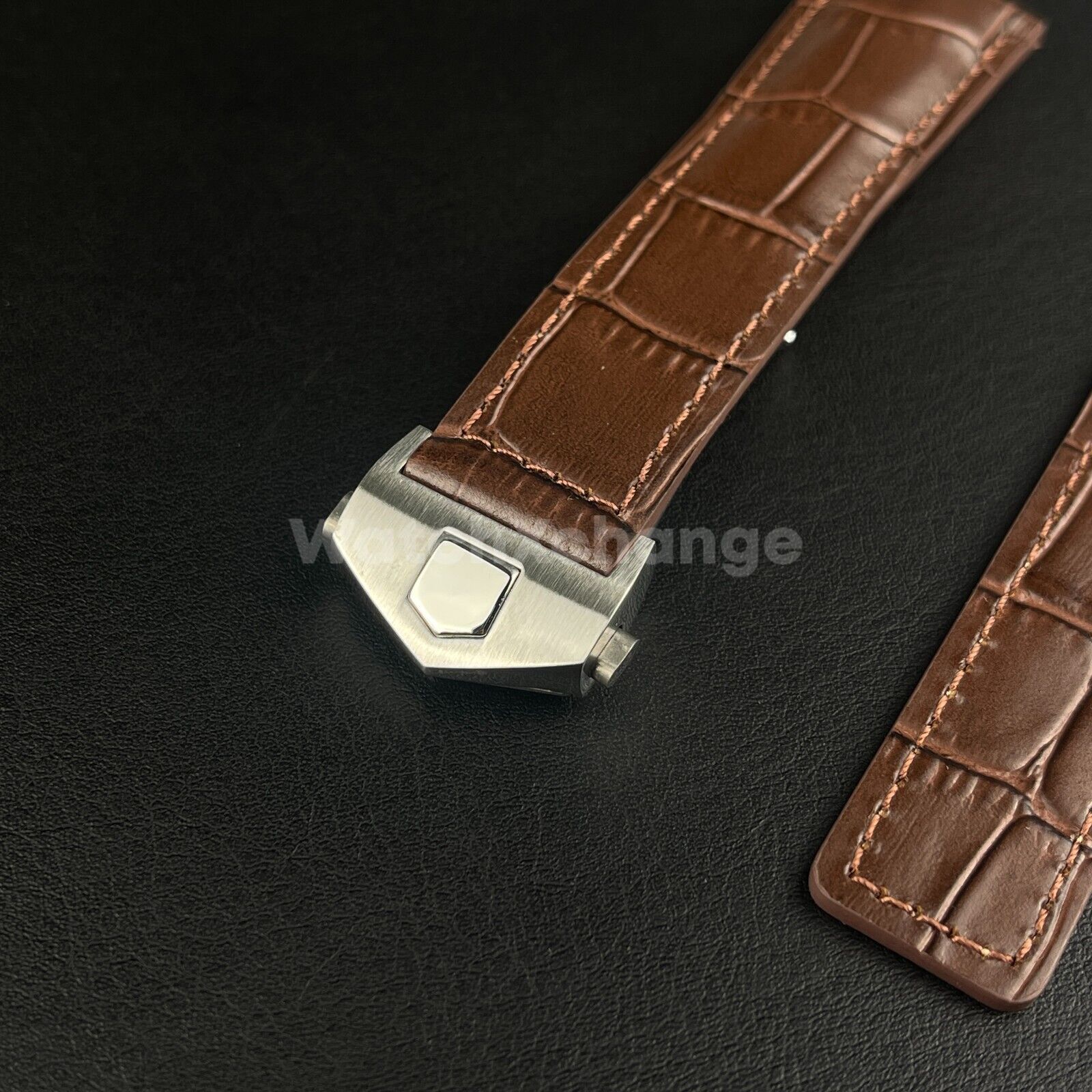 Brown Genuine Leather Strap For Tag Heuer Monaco Carrera Crocodile 20mm 22mm