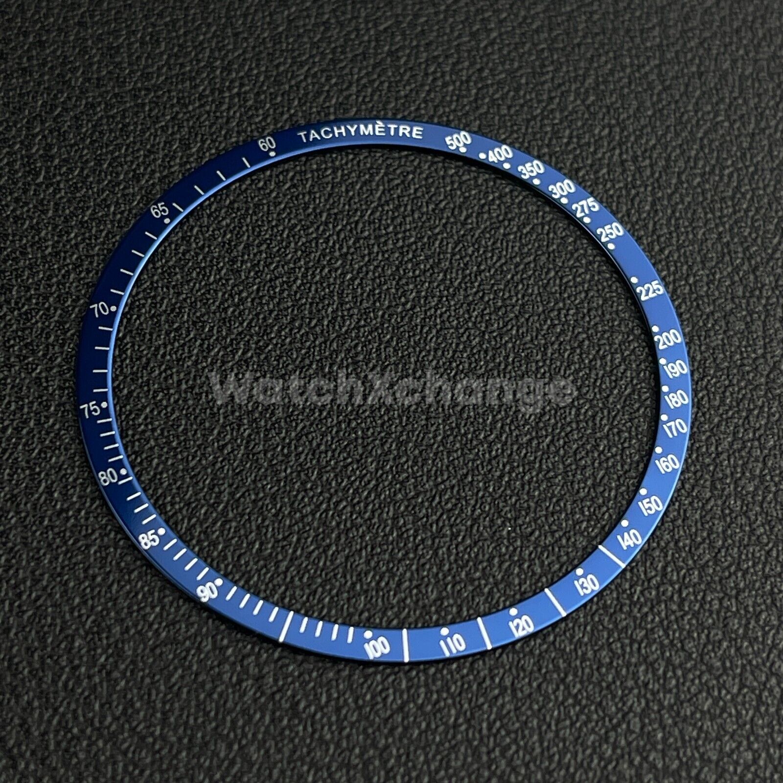 Blue & Silver Flat Aluminium Watch Bezel Insert 38.5mm for VK63 Quartz Watches
