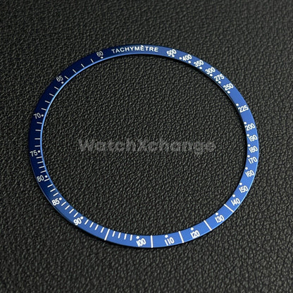 Blue & Silver Flat Aluminium Watch Bezel Insert 38.5mm for VK63 Quartz Watches
