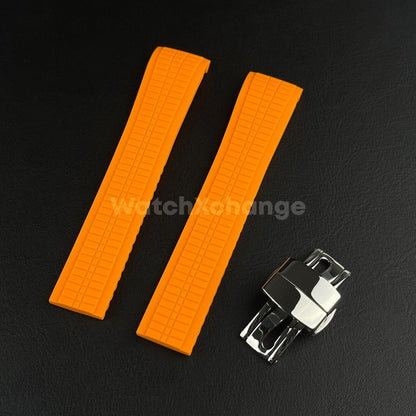 Orange 21mm Silicone Watchband For Patek Philippe Aquanaut Grenade 5164 5167