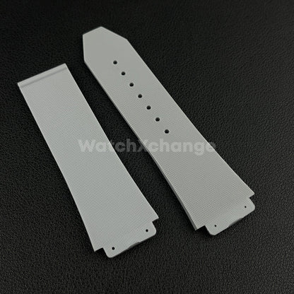 Grey Rubber Silicone Watch Strap Waterproof Band 26*19mm Fit HUBLOT BIG BANG