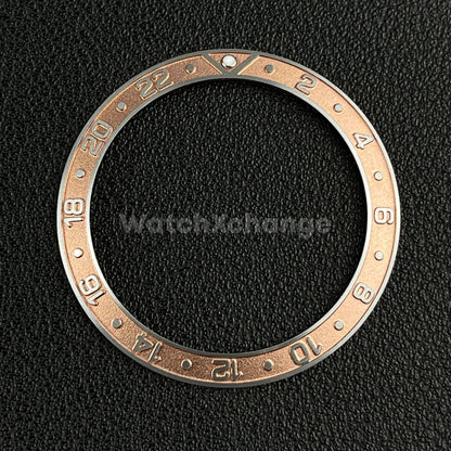 Rose Gold & Silver 38mm Sloping Bezel Insert For Watch Seiko Rolex SKX007 SRPD