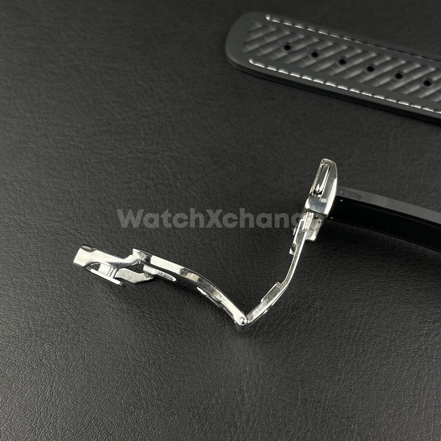 19mm For OMEGA Seamaster Aqua Terra Watch Silicone Rubber Strap Clasp Black