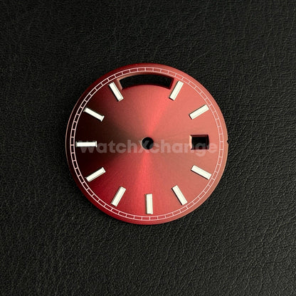 29mm Red Watch Dial w/Green Luminous Replacement for Seagull ST16 Movement Part