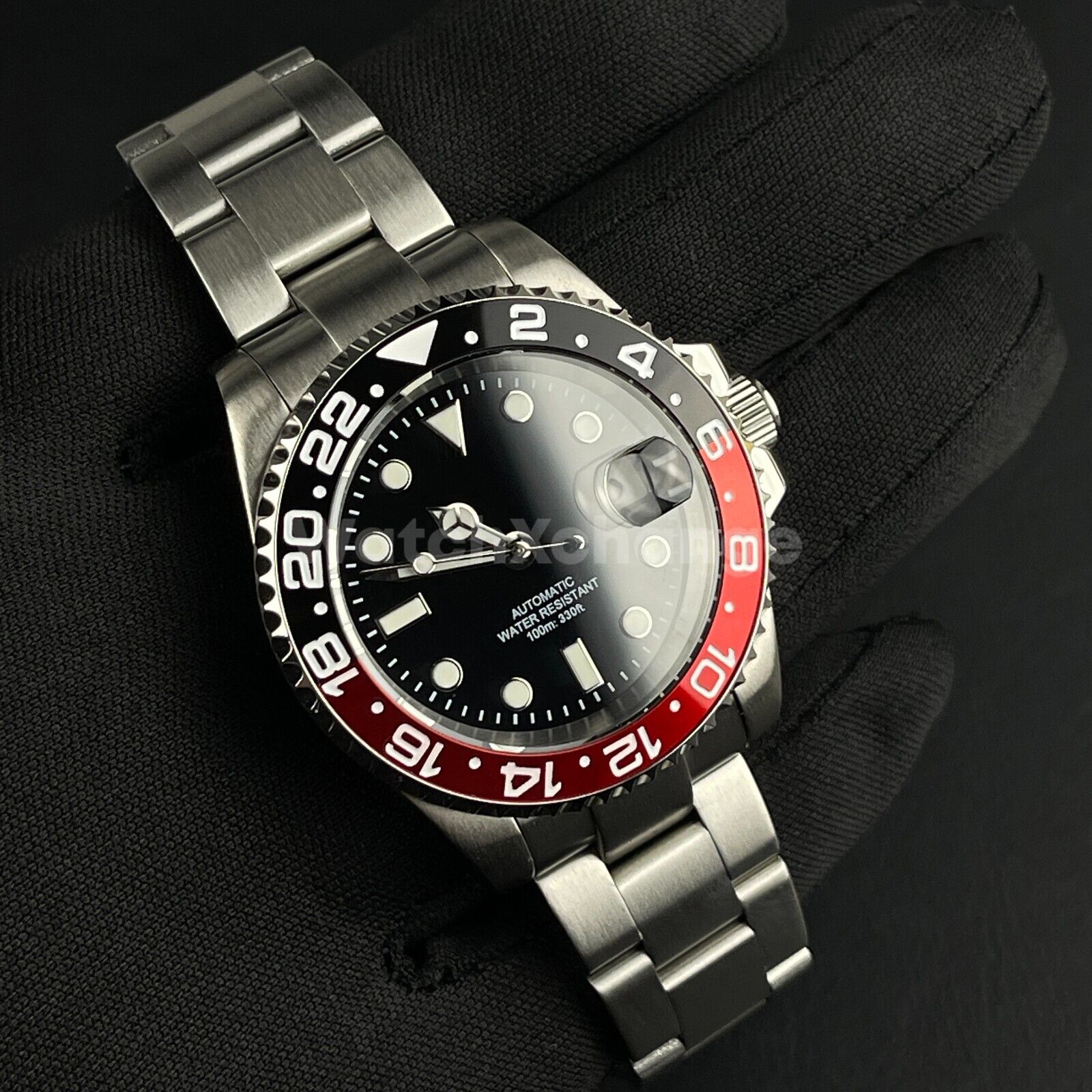 Black & Red Coke 40mm Diving Mens Watch NH35A Automatic Movement Sapphire Steel
