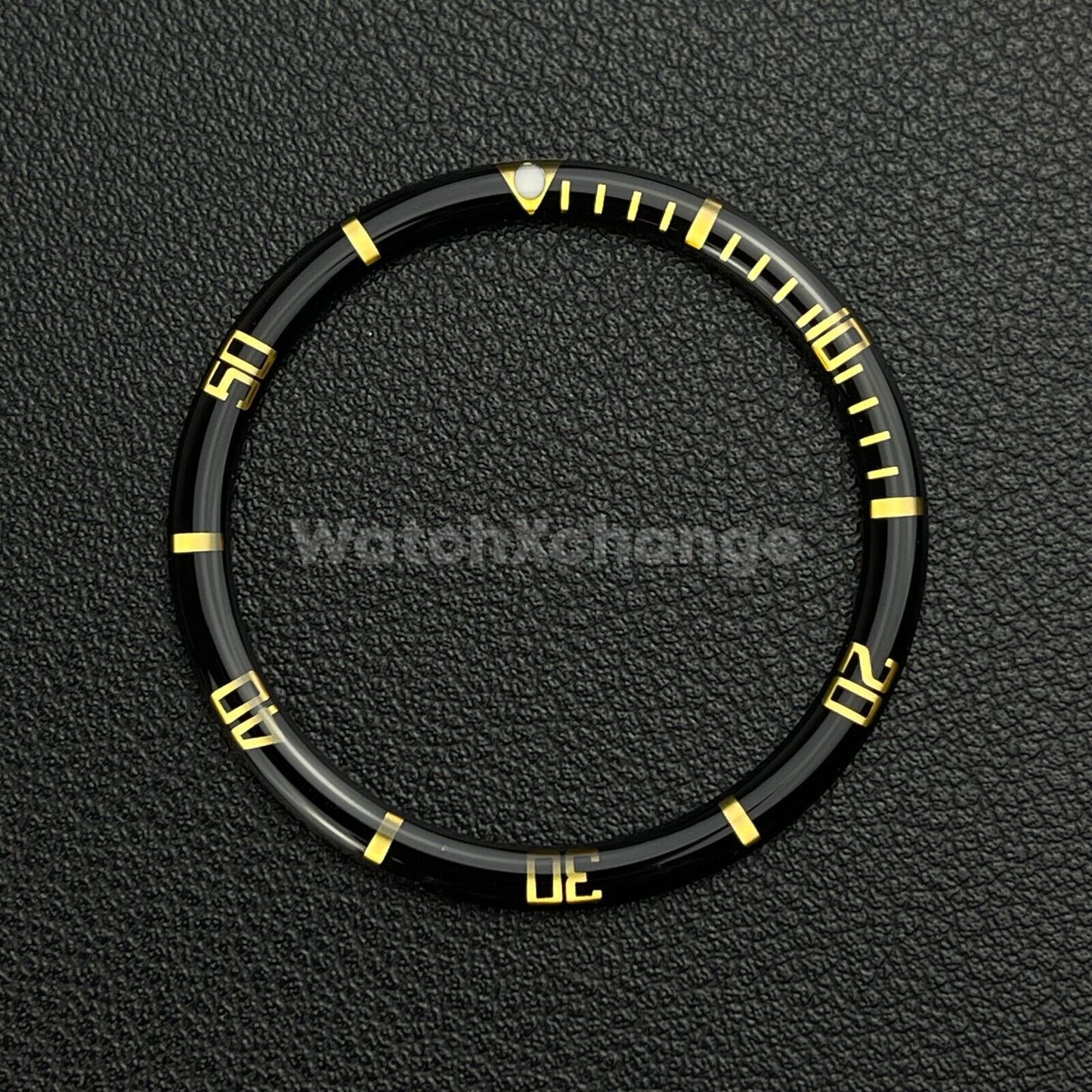 Black & Gold 38mm Flat Resin Bezel Insert For Divers Watch Seiko Mod SKX SRPD