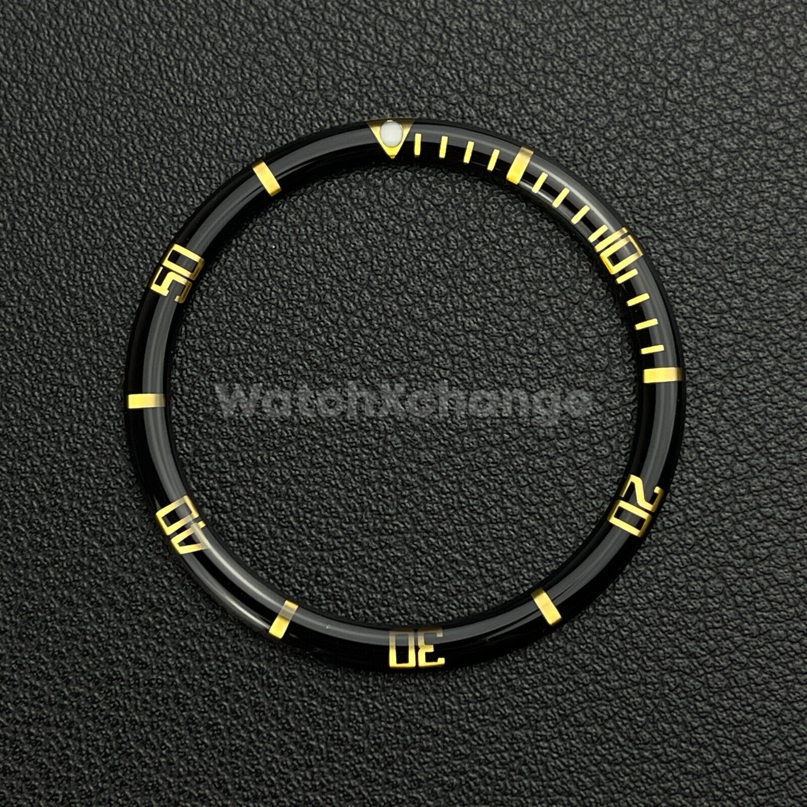 Black & Gold 38mm Flat Resin Bezel Insert For Divers Watch Seiko Mod SKX SRPD