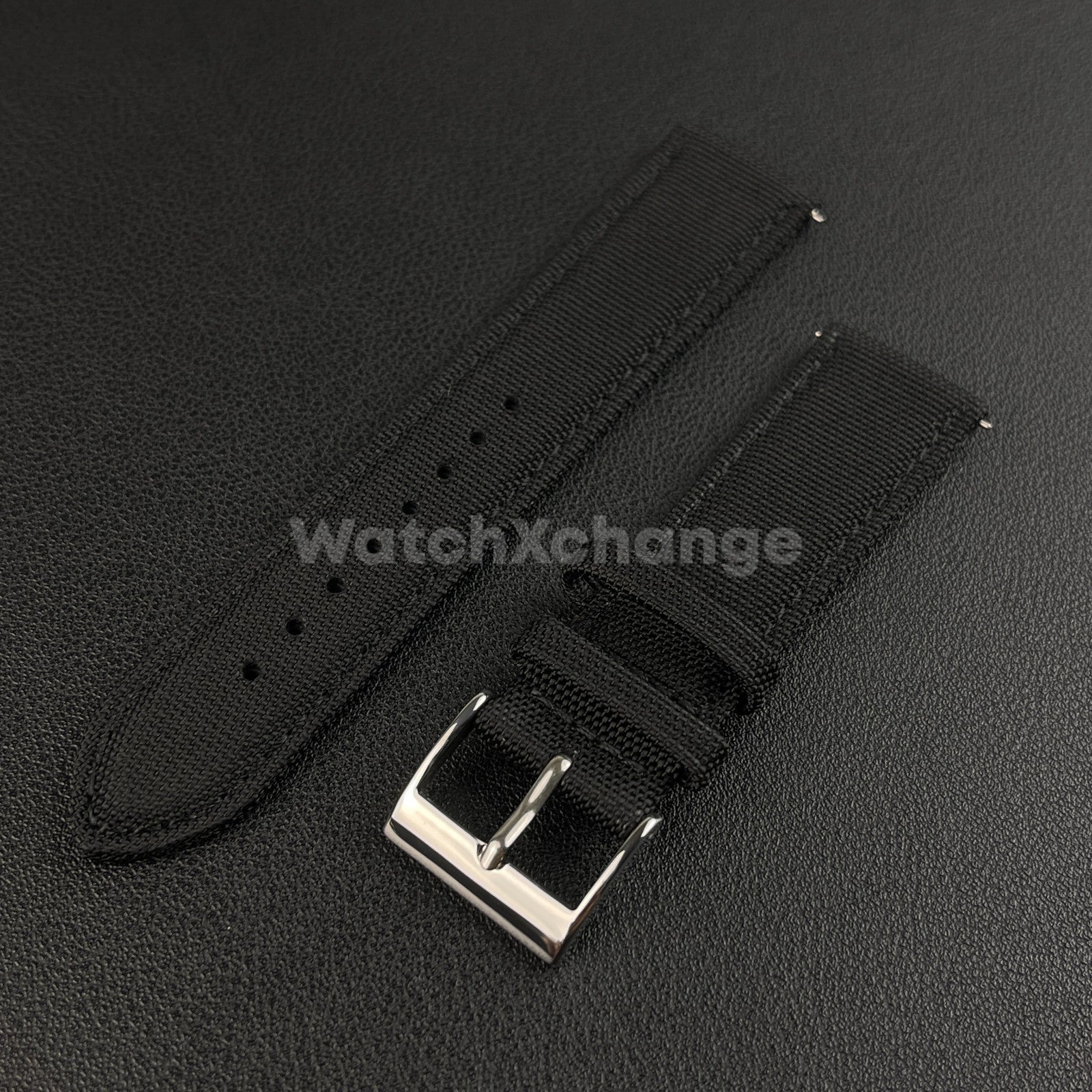 Black Watch Strap Band Nylon Canvas Sailcloth Quick Release 20mm 22mm 24mm