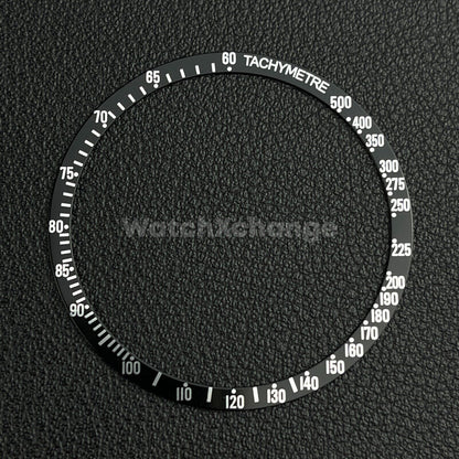 Black & Silver Flat Aluminium Watch Bezel Insert 38.5mm for VK63 Quartz Watches