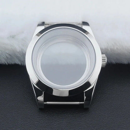 36mm Silver Stainless Steel Watch Case for Seiko NH35/NH36 Mod Sapphire Glass