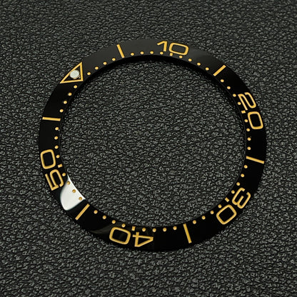 Black and Gold 38mm Ceramic Bezel insert Black White For Rolex Seiko SKX SRPD