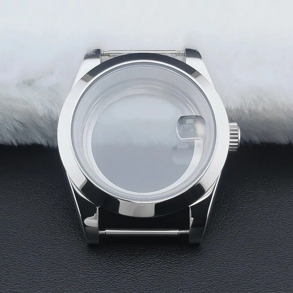 36mm Silver Stainless Steel Watch Case for Seiko NH35/NH36 Mod Sapphire Glass