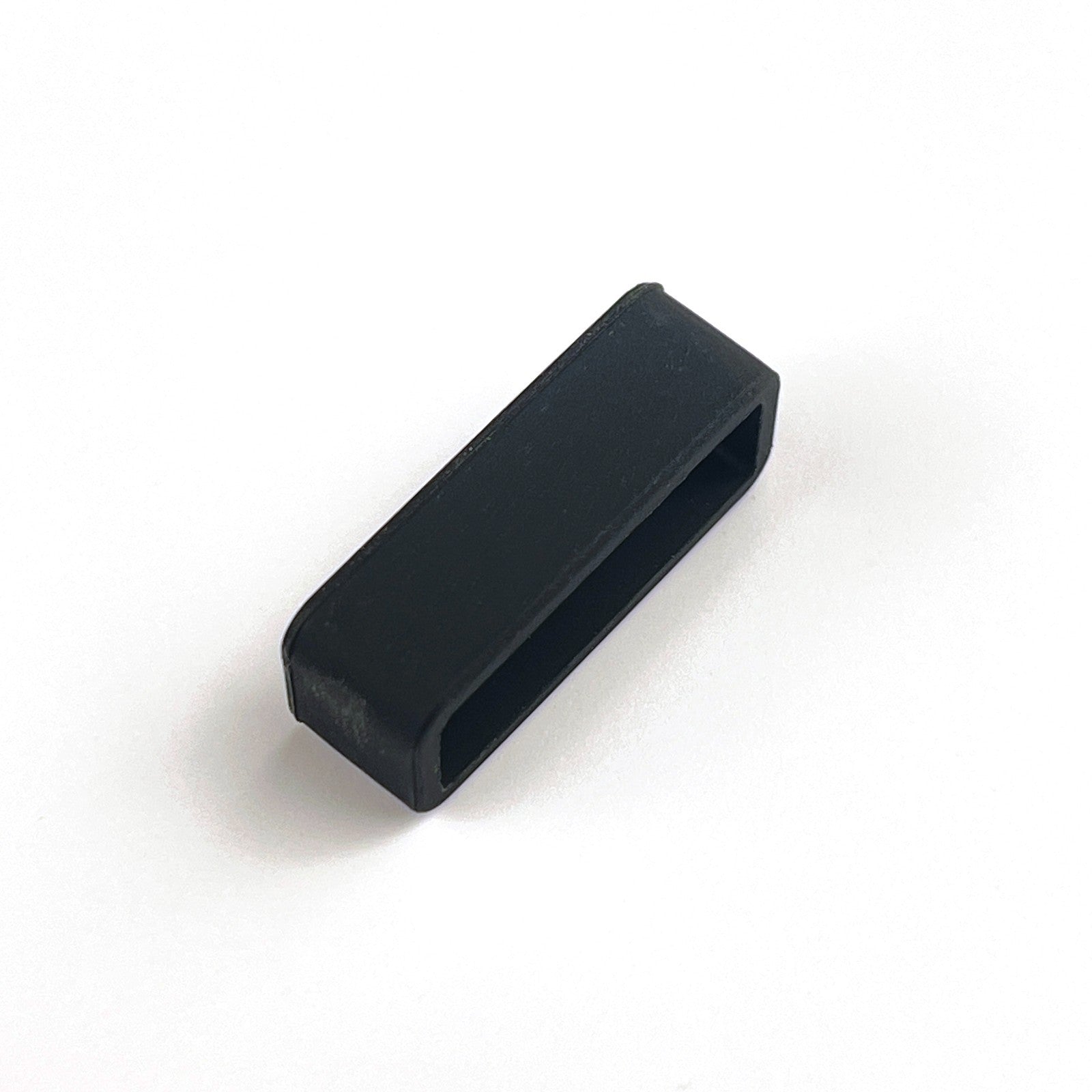 Black 14mm - 26mm Silicone Watch Strap Retaining Hoop Loop Rubber Retainer