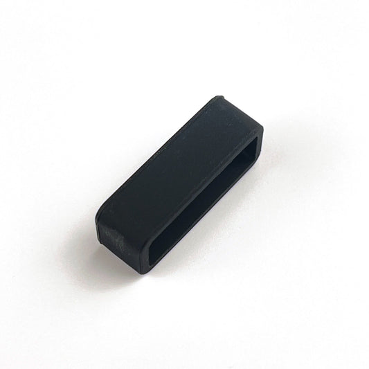 Black 14mm - 26mm Silicone Watch Strap Retaining Hoop Loop Rubber Retainer