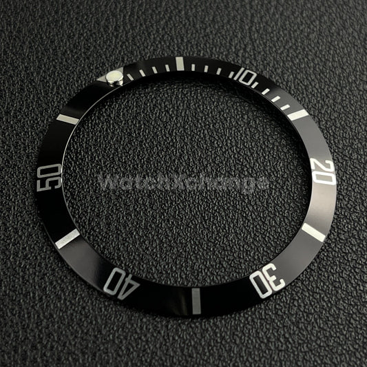 Black & Silver 37.5mm Aluminium Watch Bezel Insert for Rolex 16610 Seiko