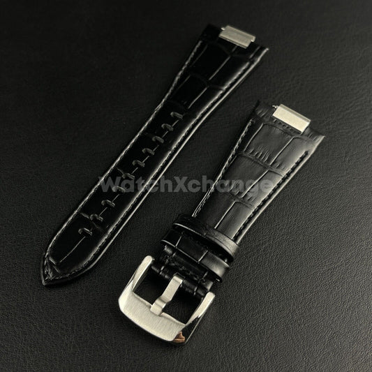 27mm Black Leather Strap For TISSOT PRX Powermatic 80 Watch Band 40mm