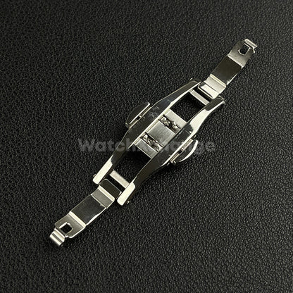 Silver Double Push Button Butterfly Clasp Buckle For Watch Band Strap