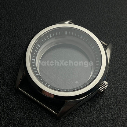 40mm Silver Pilot Stainless Steel Watch Case For Japanese NH35 NH36 NH38