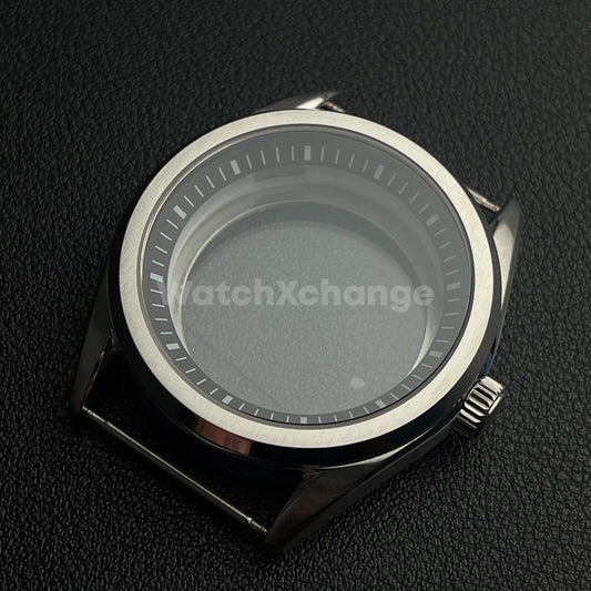 40mm Silver Pilot Stainless Steel Watch Case For Japanese NH35 NH36 NH38