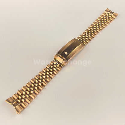 20mm Rose Gold Jubilee Strap Watchband Bracelet For Rolex Sub GMT