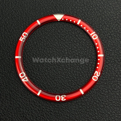 Red & Silver 38mm Flat Resin Bezel Insert For Divers Watch Seiko Mod SKX SRPD