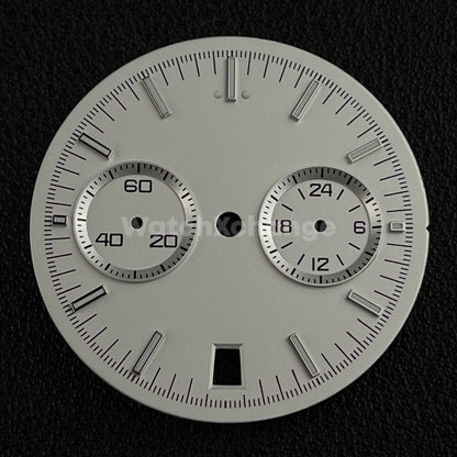 White 32.5mm Modified Watch Dial Accessory for VK64 Quartz Movement