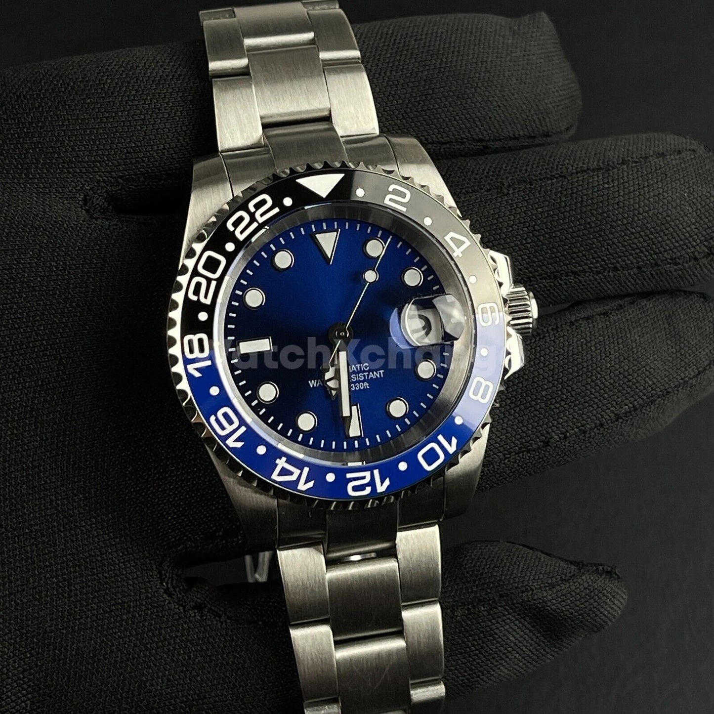 Black & Blue 40mm Diving Mens Watch NH35A Automatic Movement Sapphire Steel