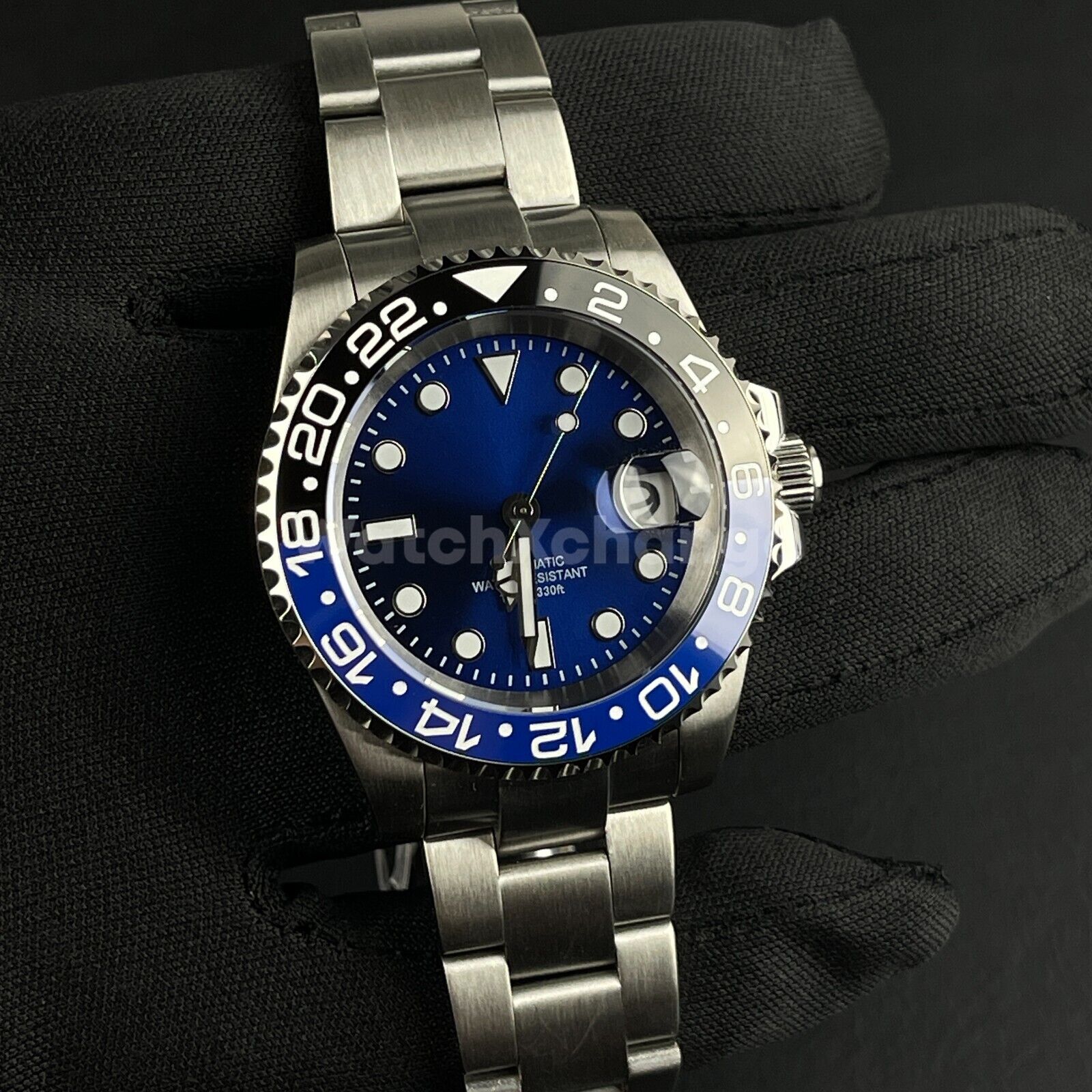 Black & Blue 40mm Diving Mens Watch NH35A Automatic Movement Sapphire Steel