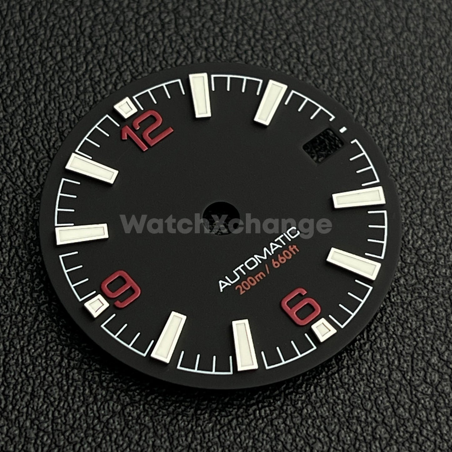 28.5mm Black & Red / Orange Watch Dial Face for NH35 Movements
