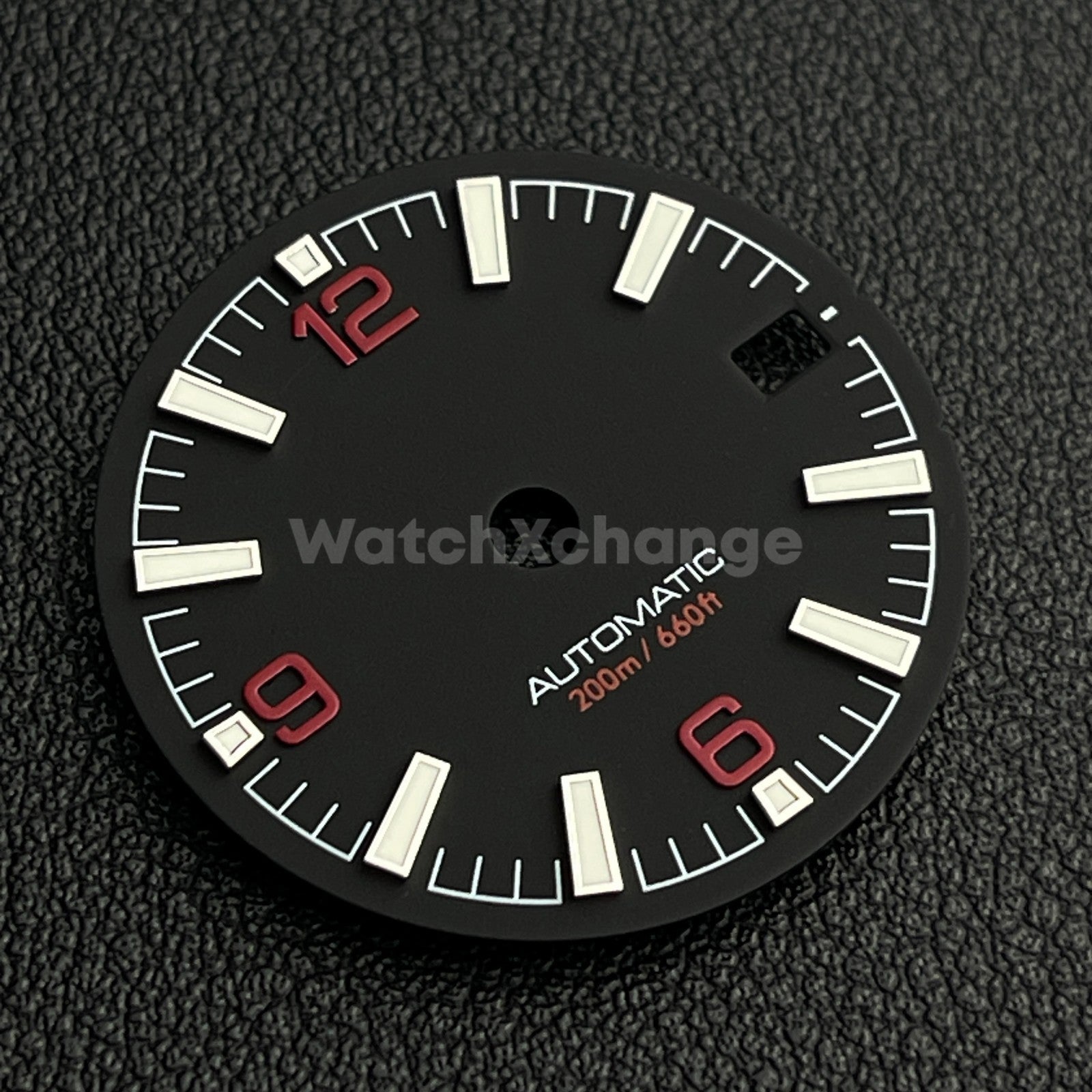 28.5mm Black & Red / Orange Watch Dial Face for NH35 Movements