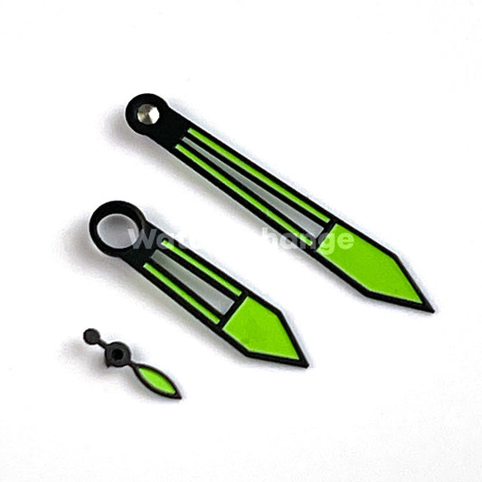 Green & Black Watch Hands For ETA 6497/6498 Seagull ST3600/ST3620 Movements