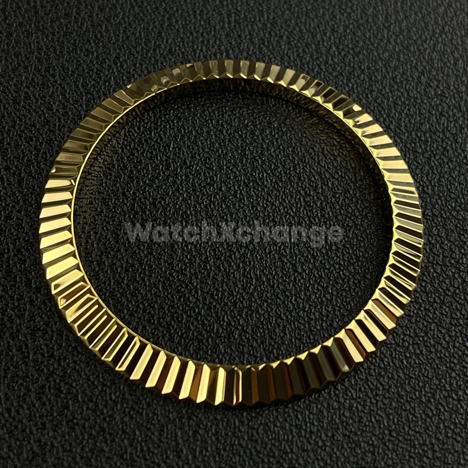 Gold Fluted Polished Stainless Steel Watch Bezel Insert Ring 36mm 39mm
