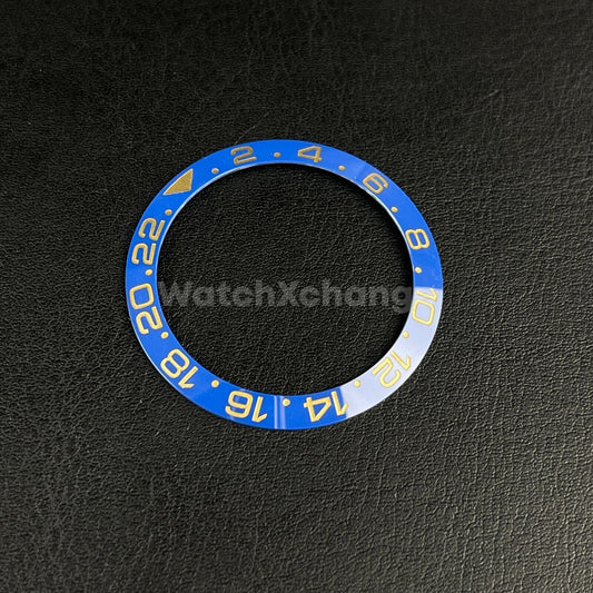 38mm Ceramic bezel insert Blue GMT Curved For Rolex Seiko SKX SRPD